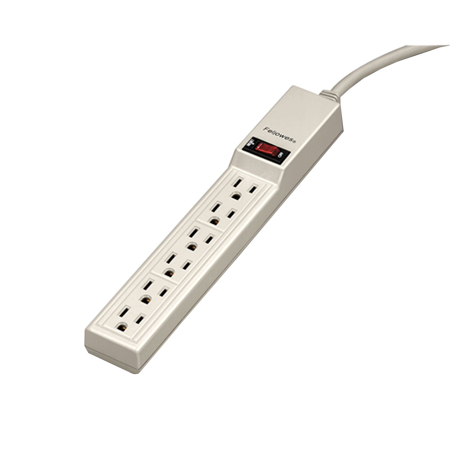 Fellowes 6Outlet Power Strip Cord, Platinum