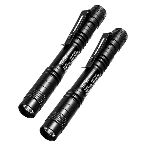 VEVOR Pen Light, 2-Pack 100 Lumens Pocket Flashlight with Clip, IPX4 Waterproof Portable Penlight, Compact and Lightweight for Tight Spaces, Work, Inspection, Emergency, Mechanics, Outdoor Use