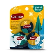Carmex Medicated Lip Balm Limited Edition Holiday Jars, Lip Moisturizer for Dry, Chapped Lips, 0.25 OZ -3 Count