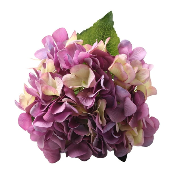 Flores artificiales de hortensia, ramos de flores artificiales de 40 cm de aspecto real para decoración de bodas, arreglos florales artificiales vibrantes para decoración de fiestas y oficinas, centr