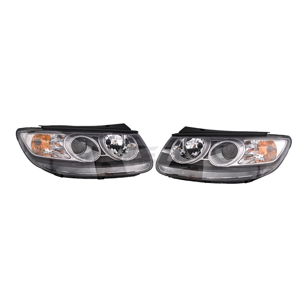 For 2007-2012 Hyundai Santa Fe Pair Headlights Assembly Left Right Halogen Projector