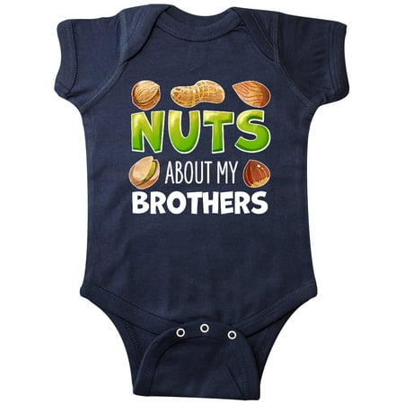 

Inktastic Nuts About My Brothers Peanut Almond Pistachio Gift Baby Boy or Baby Girl Bodysuit