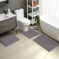 thumbnail image 2 of Alfombras de baño HOMEIDEAS, 3 piezas, ultrasuaves y antideslizantes (gris), 2 of 7
