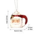 thumbnail image 2 of Santa Claus Mug Christmas Ornament with 3D Red Handle and Whipped Cream Design, Single Piece, Red and White, for Christmas Tree, Christmas Tree Decoration, 2 of 3