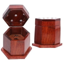 FUEENIRVA 2Pcs Hexagonal Brown Wood Incense Burner Decorative Censer Holder for Home Study Meditation Yoga