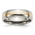 thumbnail image 1 of Titanium 14k Yellow Inlay 6mm Polished Band Size 10.5, 1 of 6