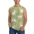 thumbnail image 2 of Goofa Cute Rabbit And Flower Printed Men's Sleeveless T-Shirt - Athletic Gym Workout Tank Top for Men - Moisture-Wicking, UPF 30+ Quick-Dry Muscle Tee-X-Large, 2 of 8