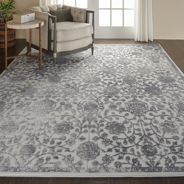 Nourison Vintage Décor 8' x 10' Grey and White French Country Area Rug