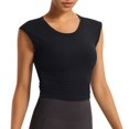thumbnail image 2 of Workout Tank Tops Woman Lightweight Breathable Crewneck Stretchy Slim Fit Padded Crop Sleeveless Shirt Athletic Gym Tanks, 2 of 8