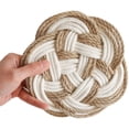 thumbnail image 4 of insstyletablematlinenstrawwovencoasterpotmatcottonthreadanti-scaldingheatinsulationpadroundmat, 4 of 5