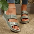 thumbnail image 2 of Guzom Wide Sandals for Women Ladies Sandals and Slides Women's Wedges Sandal Open Toe Sandals for Girls Summer Beach Shoe Green Sandals Size 5.5, 2 of 9