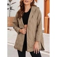 thumbnail image 4 of Long Jackets for Female Fashion Winter Coat for Women Business Casual Diamond Quilted Hooded Khaki M, 4 of 9