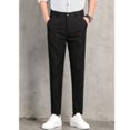 thumbnail image 1 of Nuevos Pantalones De Traje Formal De Oficina De Los Hombres No Planchado Stretchable Slim Fit Trabajo Casual Largo Negro, 1 of 4
