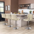 thumbnail image 4 of Conjunto de 4 Banquetas Ajustables de Cuero PU Khaki Yaheetech, 4 of 9