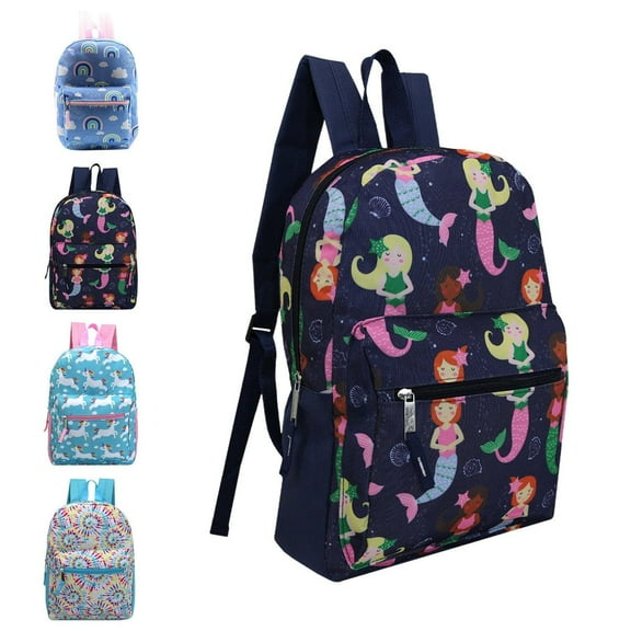 15" Basic  Backpack in Assorted Prints- Bulk Case of 24