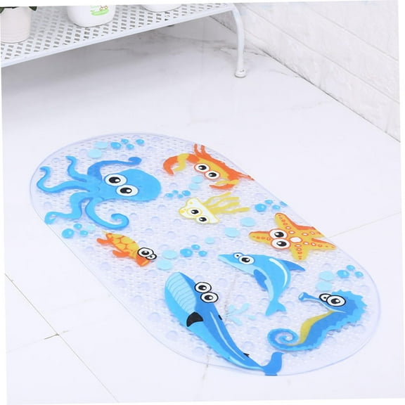 Toddler Bath Mat,15x28 Inch PVC Non Slip Bathtub Mat for Kids,Cute Cartoon Baby Bathtub with Suction Cups,Easy Clean Kids Bath for Tub,Baby Non Slip