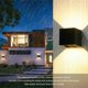 thumbnail image 3 of 1 pieza de luces de pared de 12 W, luz de pared LED para exteriores/interiores, aplique de pared ajustable para exteriores, lámpara de pared interior a prueba de agua IP65 para dormitorio, hogar, pasillo, sala de estar (gris, luz cálida) esquí esquí Gafas de esquí, 3 of 5