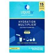 Liquid I.V. Hydration Multiplier Electrolyte Powder Packet Drink Mix, Lemon Lime, 15 Ct