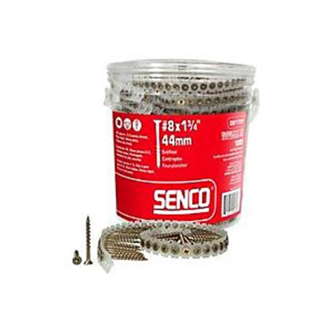 SENCO 08F175Y Collated Interior Wood Screw, 2 Drive, Sharp Point, Flat Head, 13/4 in L