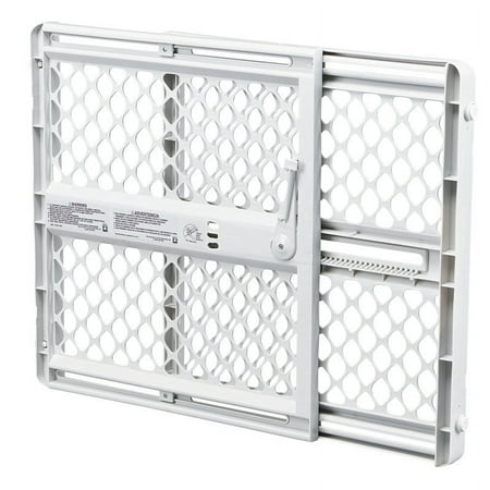 UPC: 0026107086259 | North States Plastic Pet Gate For Pets  Light Gray  26 in. H x 26-42 in. W