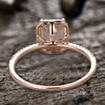 thumbnail image 4 of 7x9mm Emerald Cut 3.75 Carat Diamond Moissanite Engagement Wedding Ring 10k Rose Gold Halo Antique Design, 4 of 6
