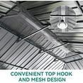 thumbnail image 4 of Dextrus Double Roof Hardtop Gazebo, Heavy Duty Hardtop with Netting and Curtains, Outdoor Galvanized Steel Combined of Vertical Stripes Roof for Patio, Backyard, Deck, Lawns-12x20ft, Gray, 4 of 6