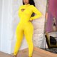 thumbnail image 4 of Gibobby Monos Holgados Monos recortados de medias sexy para mujer(Amarillo， S), 4 of 5