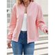 thumbnail image 4 of Suéter Tipo Cárdigan con Cremallera para Mujer, Sudadera con Capucha, Chaqueta de Larga, Conjuntos de Cuello Redondo, Abrigo Informal. Rosa XL, 4 of 10
