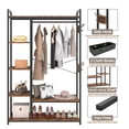 thumbnail image 3 of Coat rack with Storage, Large Coat Rack,Free-Standing Closet System with Open Shelves and Hanging Rod(Rustic Brown,45.3’’w x 15.75’’d x 70.08’’h)., 3 of 6