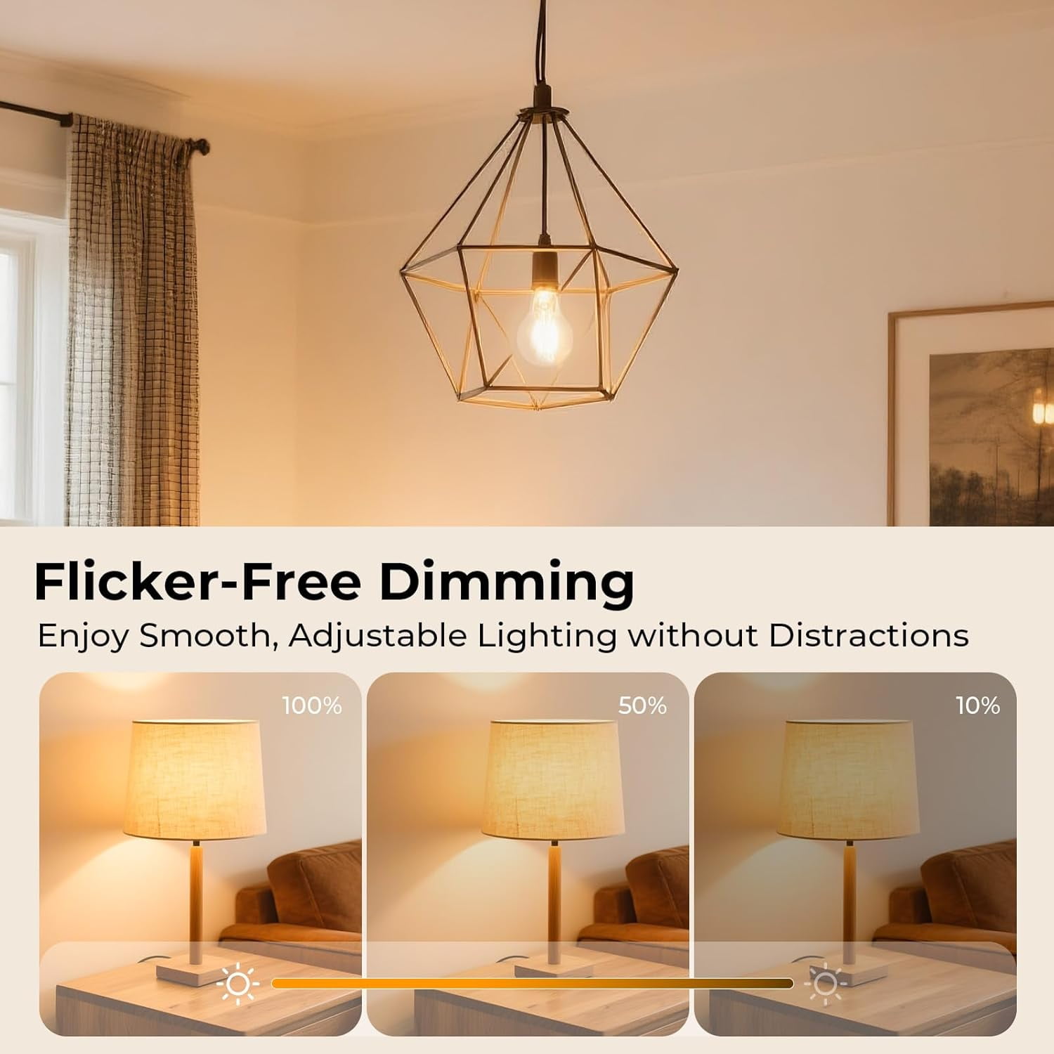 SHAANXIXIAN Dimmable E26 LED Bulb 6W, 60 watt Equivalent, Vintage LED Edison Bulbs 2700K Soft White, A19 Clear Glass LED Light Bulb for Ceiling Fan, 90+CRI, 600LM, 6 Pack