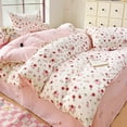 thumbnail image 3 of 3 Pieces Floral Duvet Cover Set King Size Pink Red Rose Pattern Printed Pink Aesthetic Bedding Set, Lightweight & Breathable Perfect for Girls Women, 3 of 6