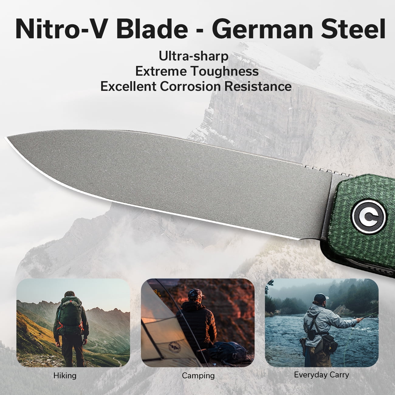 CIVIVI Sendy Pocket Folding Knife 2.83" Nitro-V Blade C21004A-1