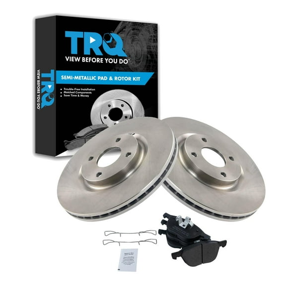 TRQ Front Brake Pad & Rotor Kit Brake Pads Brake Rotor Semi-Metallic Fits Select 2018-2020 Ford EcoSport