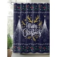 thumbnail image 2 of Fsddascl Christmas Elk Shower Curtain Set - Extra Long 72" x 96" Washable Bathtub Curtain with 12 Hooks, Winter Snowflake Xmas Tree Leaf Navy Blue Waterproof Fabric Stall Shower Curtains for Bathroom, 2 of 6