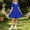 Blue, variant on Amidoa Girls Summer Dresses A-Line Short Sleeve Dresses Print Kids Casual Sundress Blue Size 12