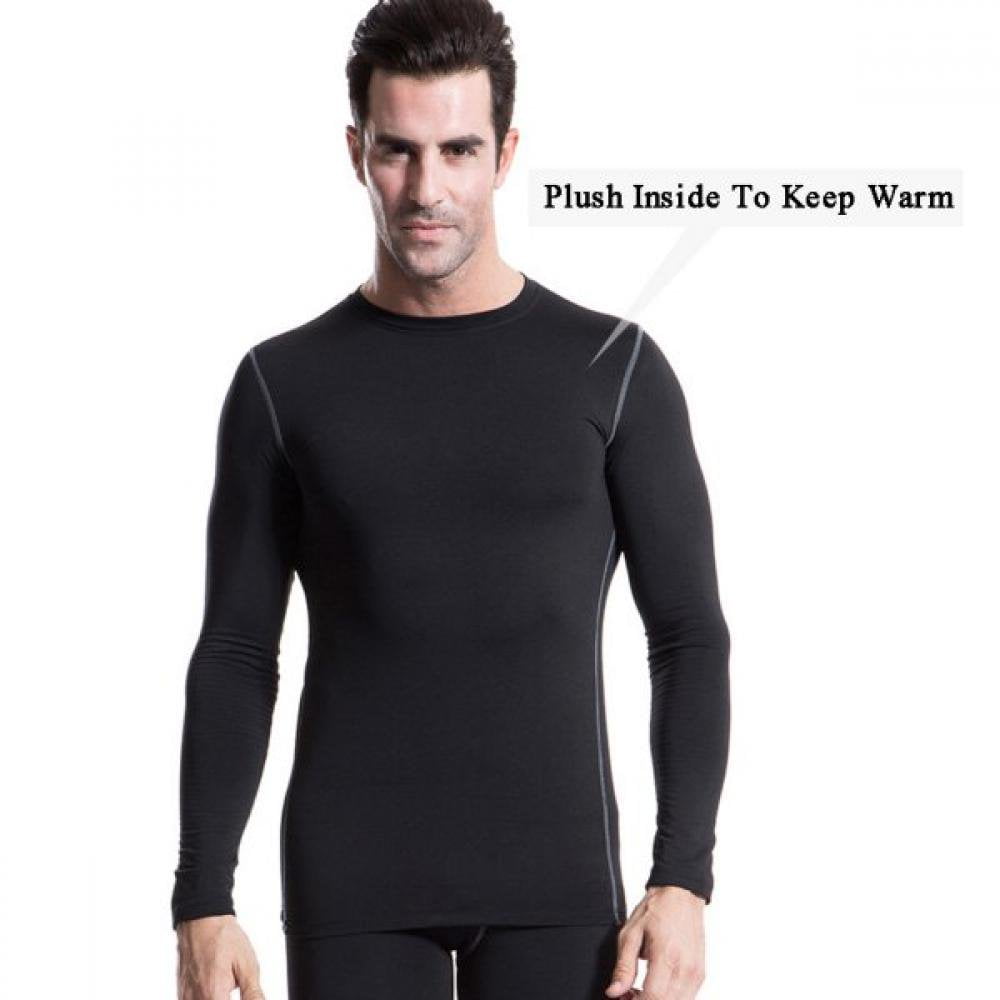 Mens Thermals Top And Bottom Set Men's Thermal Underwear Set Fleece Lined Long Base Layer For Men Cold Winter Thermal Underwear For Men White