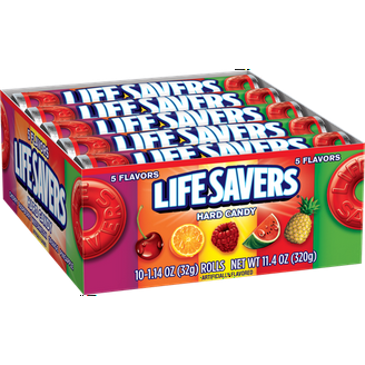Life Savers, Hard Candy Roll, 1.14 oz, 5 Flavors, 20 Single Packs