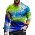 thumbnail image 1 of Waiimak Men Long Sleeve Printing Round Neck Pullover T Shirt Blouse, 1 of 3