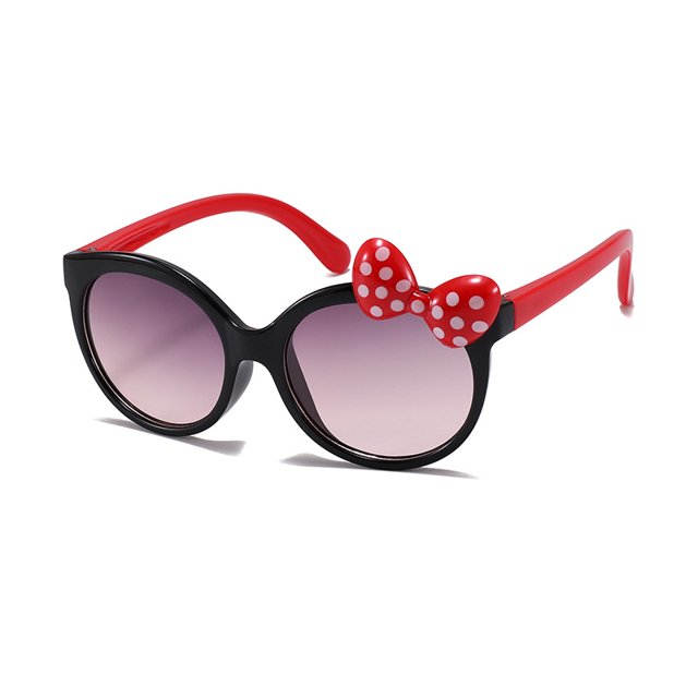 Gafas de sol para niños de dibujos animados de moda Gafas de sol con lazo lindo Gafas de sol para niños
