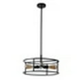 thumbnail image 3 of CHLOE Lighting RYKER Farmhouse 4 Light Black Drum Ceiling Pendant 18" Wide, 3 of 4
