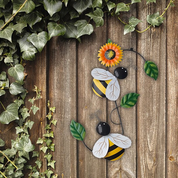 Home Decor Garden Metal Bumble Bee & Ladybird Ornament Outdoor WallArt
