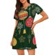 thumbnail image 1 of Fotbe Christmas Bata de Dormir para Mujer con Estampado, Camisón de Algodón de Manga Corta, Ropa de Dormir Casual, 1 of 6