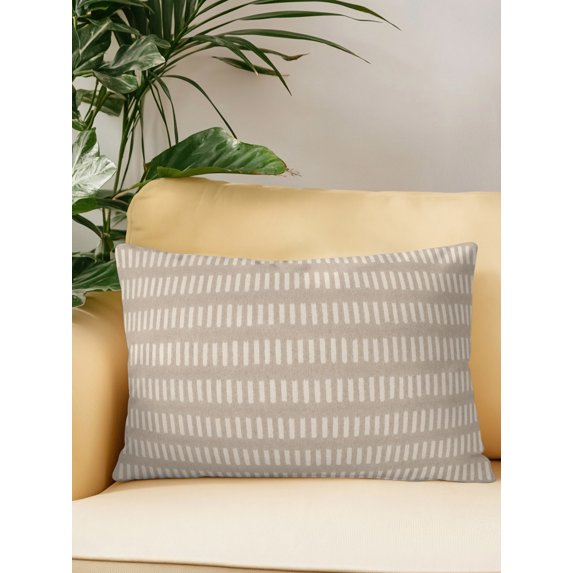 Outdoor Pillows Waterproof, Brown Stripes Retro Bedding Throw Pillows with Insert for Couch Sofa Bed, Modern Farmhouse Beige Striped 12x20 Inch Pillowcases Decorative Camping Patio Pillow Set of 1