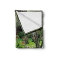 thumbnail image 2 of Garden Soft Flannel Fleece Throw Blanket, Japanese Park Style Recreational View with Pond Grass Stones and Trees Landscape Print, Cozy Plush for Indoor and Outdoor Use, 70" x 90", Green, by Ambesonne, 2 of 6