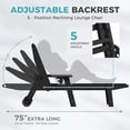 thumbnail image 4 of Wood Look HDPE Outdoor Chaise Lounge Chair, Rolling Pool Lounger, Black, 4 of 7