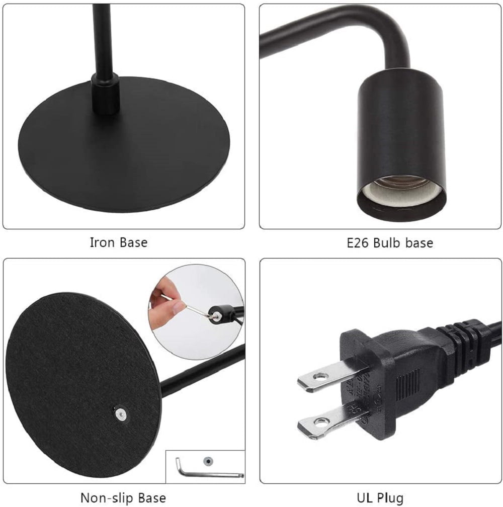 Industrial Table Lamps Set of 2 - Modern Bedside Lamps Black