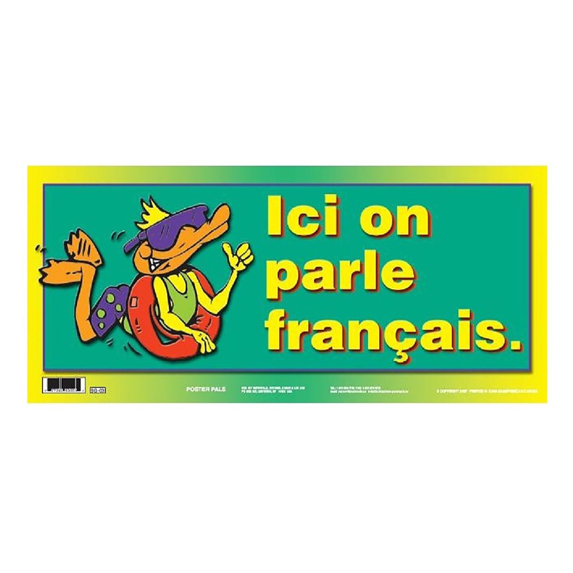 Poster Pals French Educational & Language Variety Teaching Posters,Bilingual Charts, Classroom Decoration and instruction, FSL, 6 Poster Set