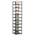 thumbnail image 1 of SONGMICS Zapatero, estante de zapatos de 10 niveles, organizador de almacenamiento de zapatos, 13 x 13 x 68 pulgadas, marco de metal, estantes de tela no tejida, para entrada, dormitorio, negro, 1 of 5