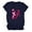 Navy, variant on Womens Fashion Casual Tops Short Sleeve Round Neck Tee Cancer Printing Loose Summer Blouse