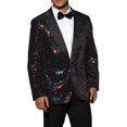 thumbnail image 4 of INSPIRE CHIC Sequin Blazer for Men's Peak Lapel Prom Party Shining Plaid Sports Coat S Multicolor, 4 of 5